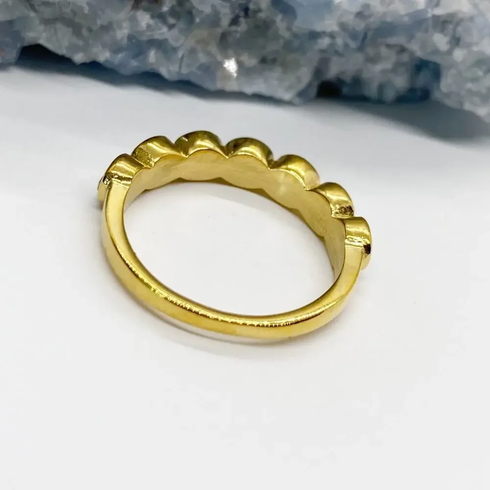 NEW Gold & Purple Zirconium Gemstone Statement Ring